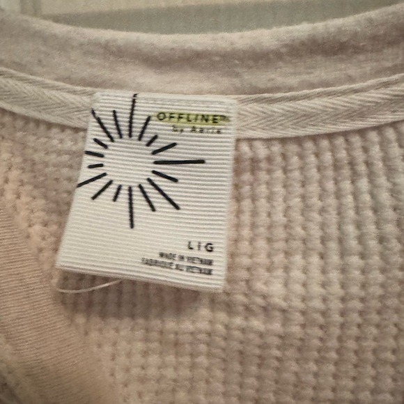 Offline by Aerie White Waffle Knit Long Sleeve Top - Picture 2 of 4
